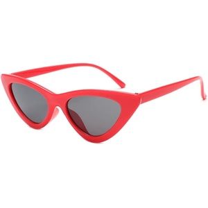 Red Cat Eye Sunglasses Plastic Frame